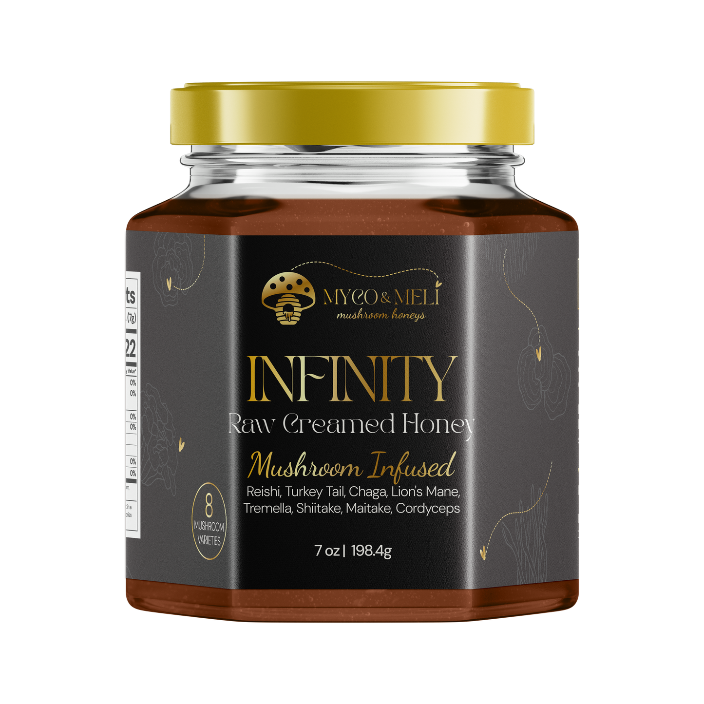 Infinity: Raw Creamed Honey with 8 Organic Mushrooms