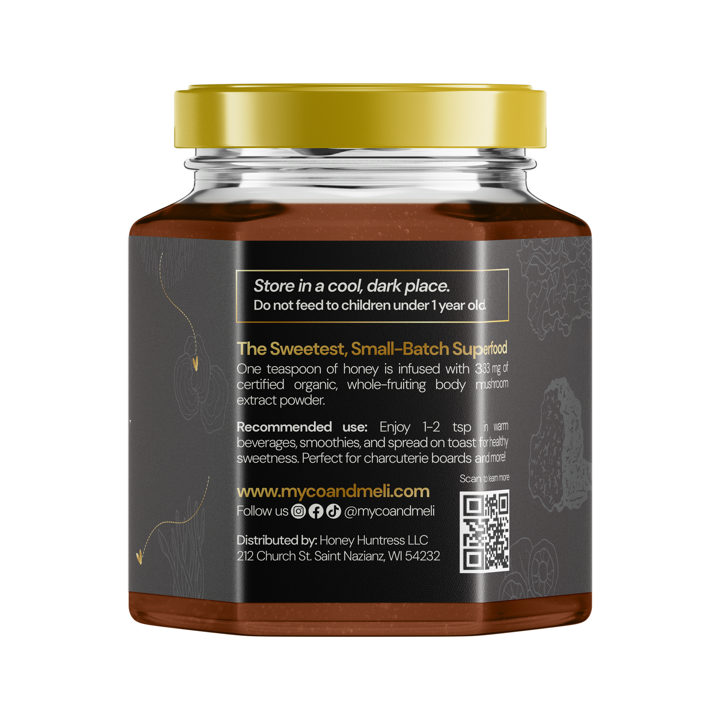 Infinity: Raw Creamed Honey with 8 Organic Mushrooms